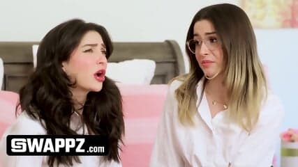 Swappz - Step Sisters Are Grossed Out By The Idea Of Touching Stepbros’ Cocks But They Agree To Fuck