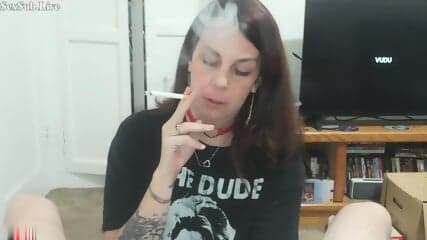 Adorable Mother Smoking and Taking Daddy's Huge Burden