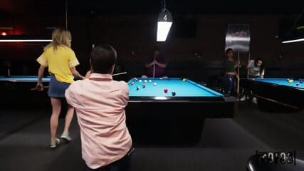 Naughty  Spinner Takes Deep Cocking In The Pool Hall