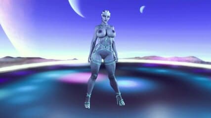 Curvy Liara T'Soni solo naked dance and tease you for melding