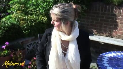 British Housewife Alexa Shows Off Her Big Natural Tits And Masturbates Outside