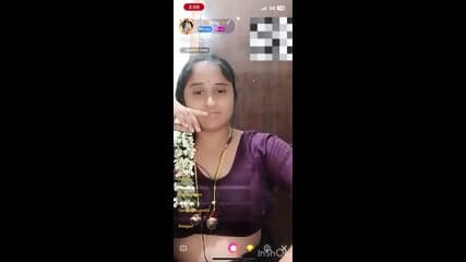 Telugu Chamet girl shows big laddoos on live chat
