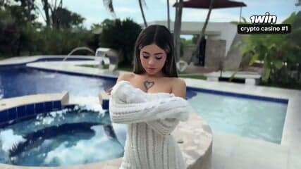 Sexy Colombian biotch gets touched at pool party - incredible hard-core sex!