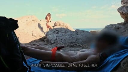 Risky Public Handjob & Blowjob: Exhibitionist Cumshot On Beach