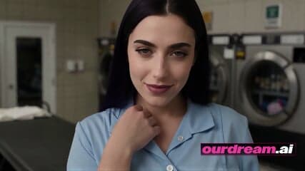 Ourdream | Busty Housekeeper Fucked On The Folding Table In The Laundry Room