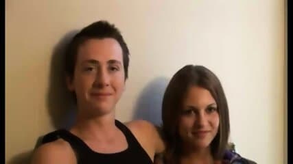 Young couple with old man